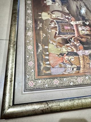 Cuadro seda hindu antiguo
