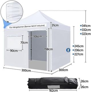 3x3m Carpas Plegable Impermeable para Exteriores