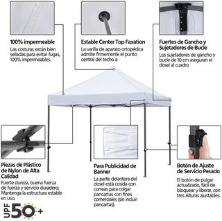 3x3m Carpas Plegable Impermeable para Exteriores