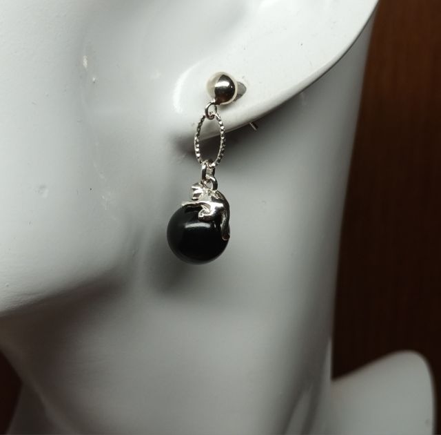 Pendientes de onix y plata ley