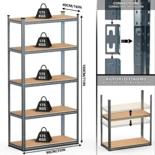 Juego 2 estanterias metálicas modulares NUEVAS