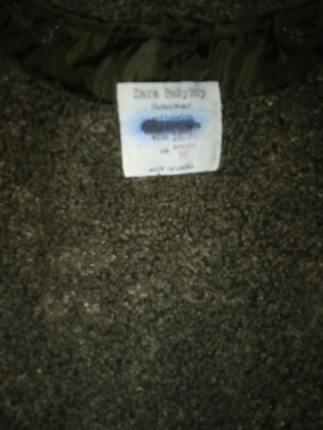 Cazadora verde Zara. Talla 18/24 meses