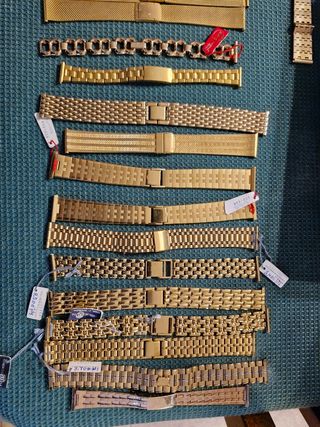 Correas de reloj doradas,chapadas en oro