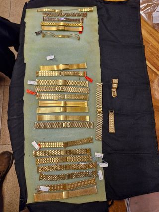 Correas de reloj doradas,chapadas en oro
