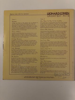 Leonard Cohen - Greatest Hits (Vinilo)