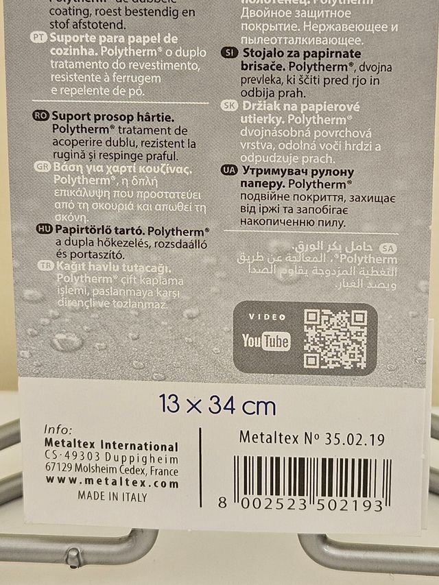 Portarotolo da cucina ProfRoll Metaltex