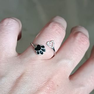 Anillo Mascota Corazón PLATA de LEY 925 Ajustable