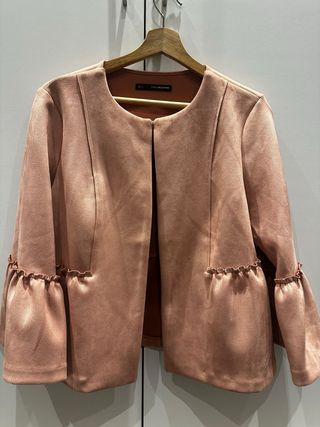 Chaqueta antelina rosa palo SFERA talla L