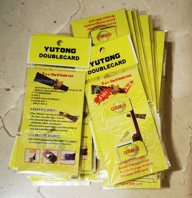 50 tarjetas Yutong dual sim para móviles GSM