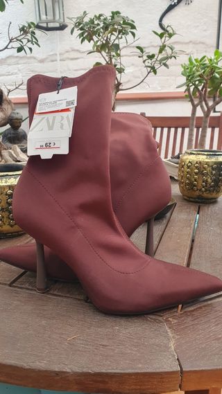 Botín tacón marrón Zara talla 38