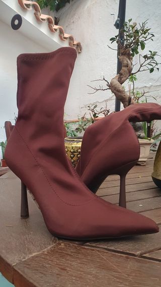 Botín tacón marrón Zara talla 38