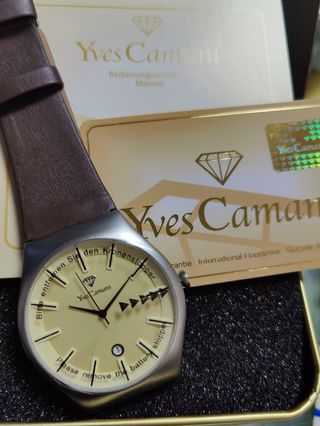 OROLOGIO YVES CAMANI LOANN ACCIAIO PELLE Y CRYSTAL MINE