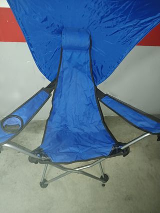 Silla de playa plegable con sombrilla 