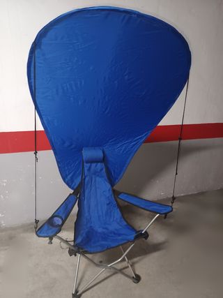 Silla de playa plegable con sombrilla 