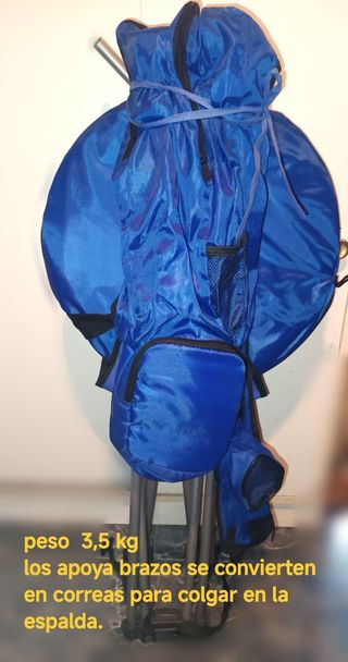Silla de playa plegable con sombrilla 