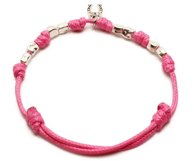 Pulsera Rosa de Nudos con Herradura pequeña