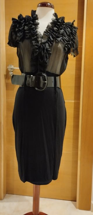 Vestido MIDI de punto negro