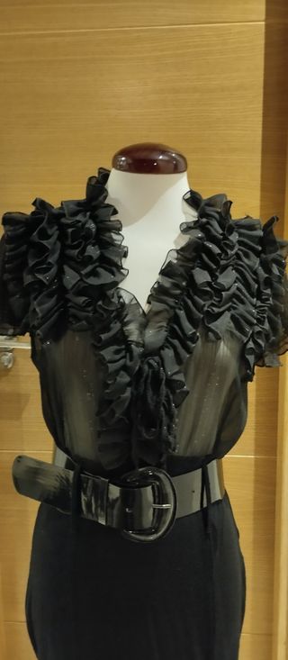 Vestido MIDI de punto negro