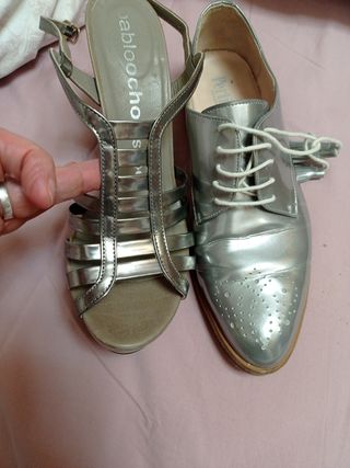 Sandalias plata fiesta