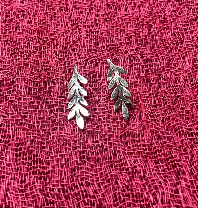 Pendientes trepadores de hoja de plata