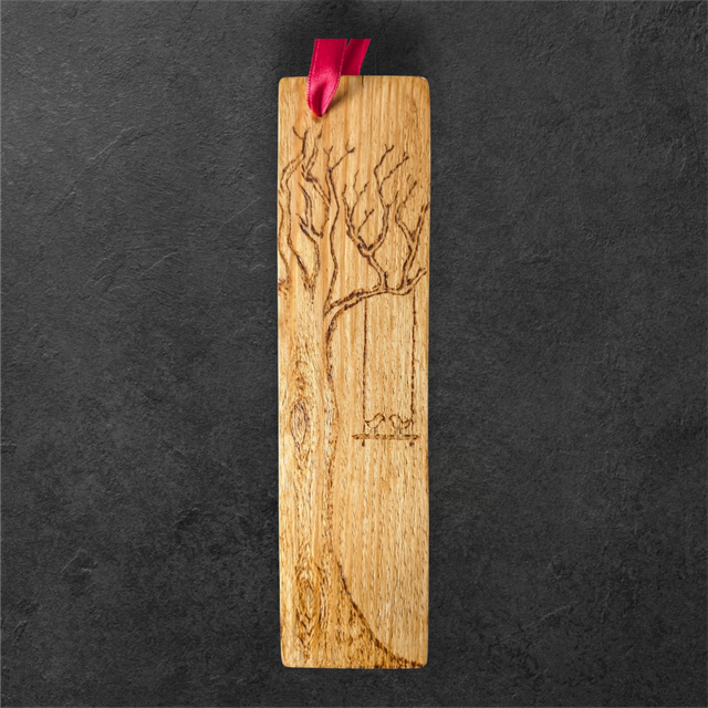 Segnalibro in legno fatto a mano con disegno