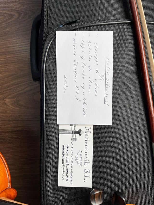 Violino 3/4 in ebano fatto a mano