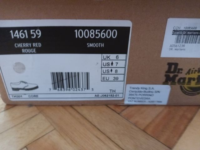 Zapatos Dr martens 1461 num 39 cherry red