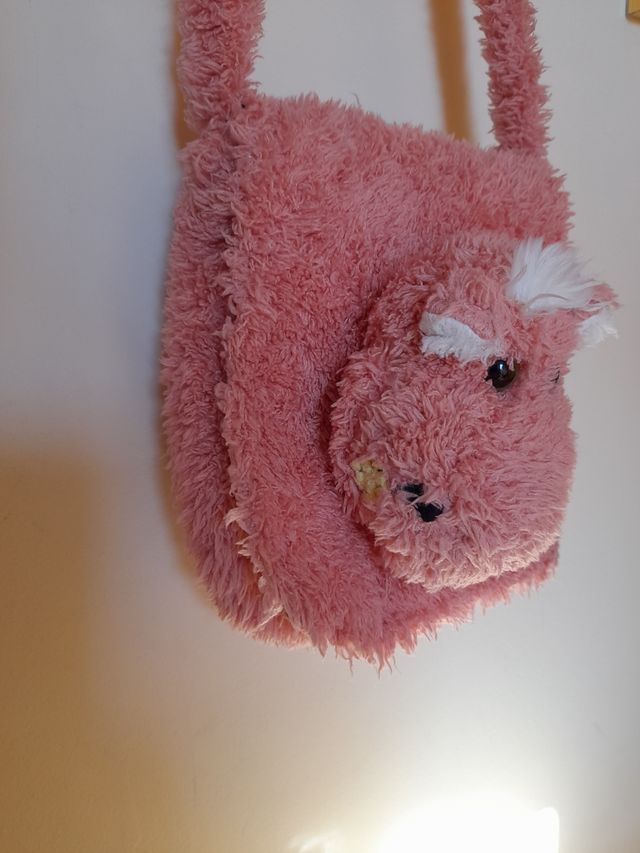 Borsa peluche rosa