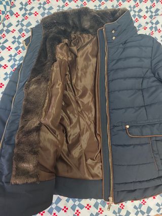 Chaqueta plumas mujer azul talla L