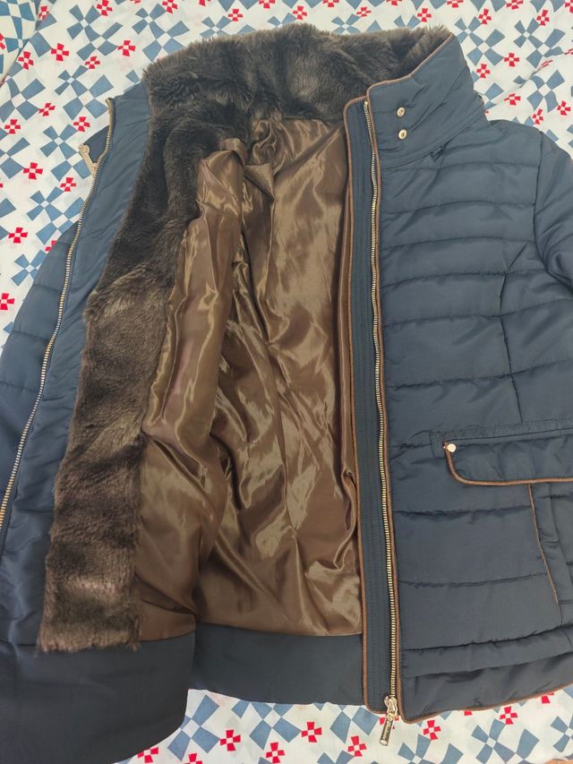 Chaqueta plumas mujer azul talla L