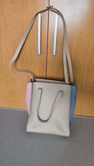 Bolso de cuero tricolor