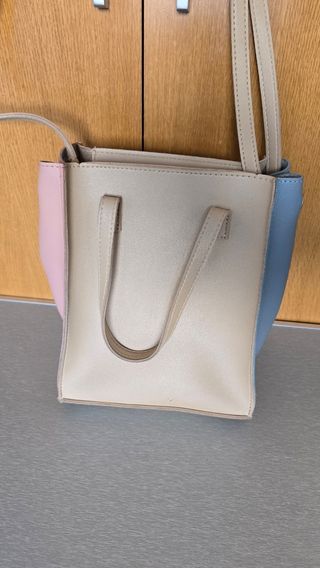 Bolso de cuero tricolor