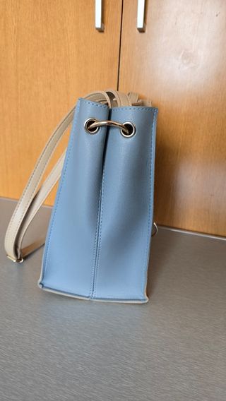 Bolso de cuero tricolor