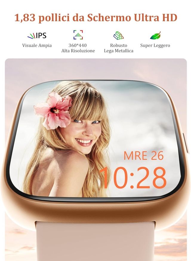 Smartwatch con chiamate, app VeryFit, + 100 Sports