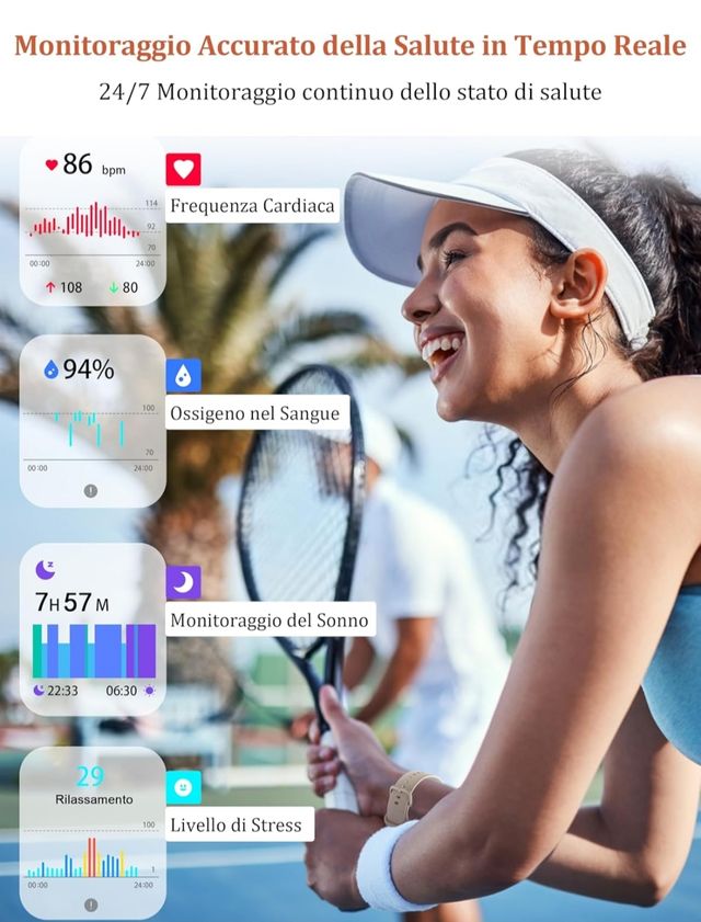 Smartwatch con chiamate, app VeryFit, + 100 Sports