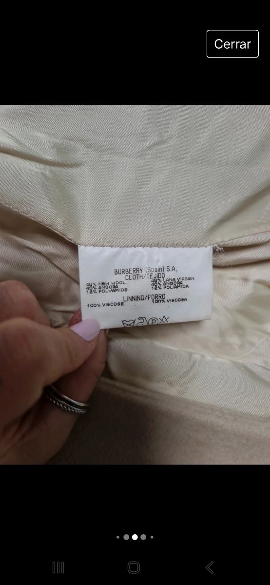 Abrigo burberry auténtico