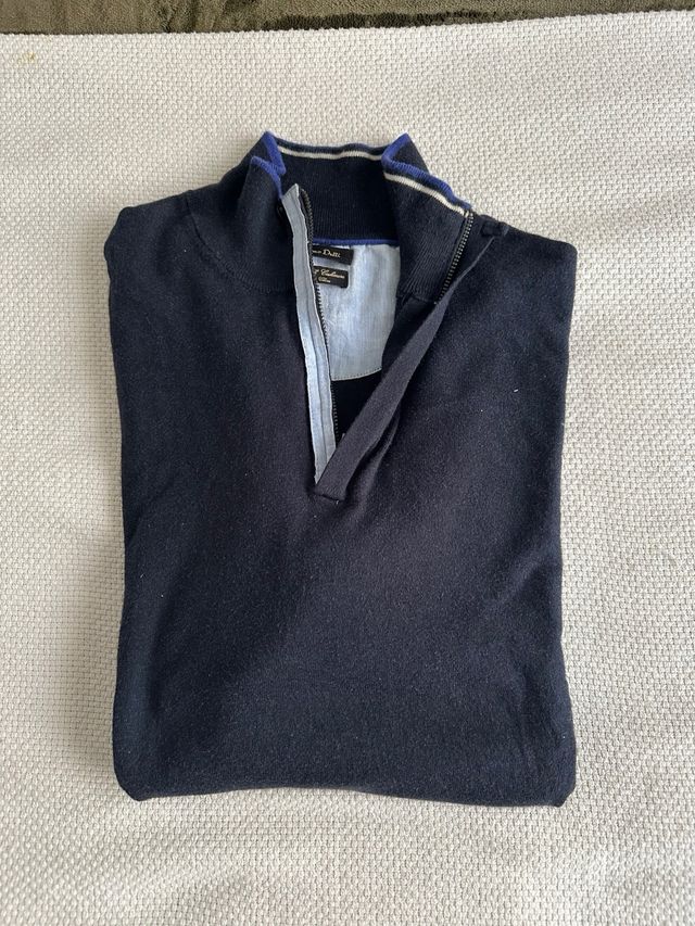 Jersey Cremallera Azul Massimo Dutti