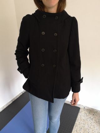 ZARA abrigo mezcla lana capa doble botonadura