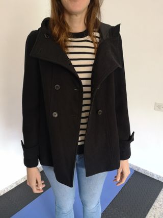 ZARA abrigo mezcla lana capa doble botonadura