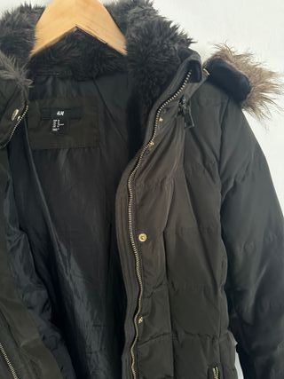 H&M abrigo plumon y pluma de pato