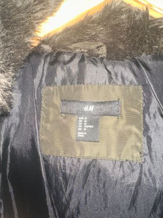 H&M abrigo plumon y pluma de pato