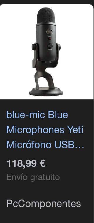 Micrófono Profesional Blue Yeti Negro
