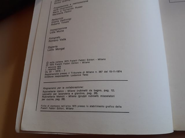 Manuale ACQUA LUCE E GAS 1975