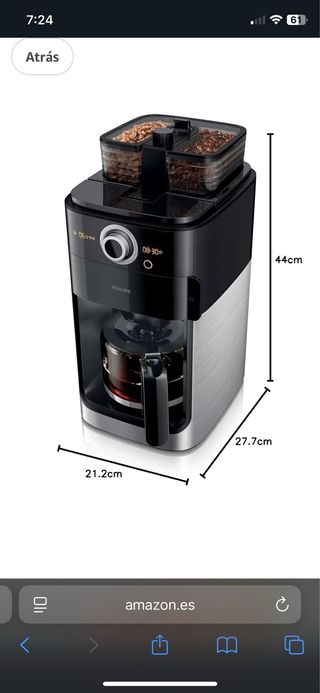 Philips Cafetera con Molinillo de Café
