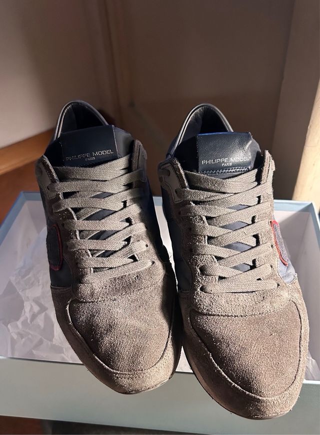 Philippe Model uomo tropez tg. 40 Blu/Grigio pelle