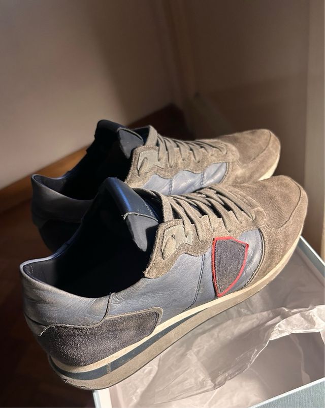 Philippe Model uomo tropez tg. 40 Blu/Grigio pelle