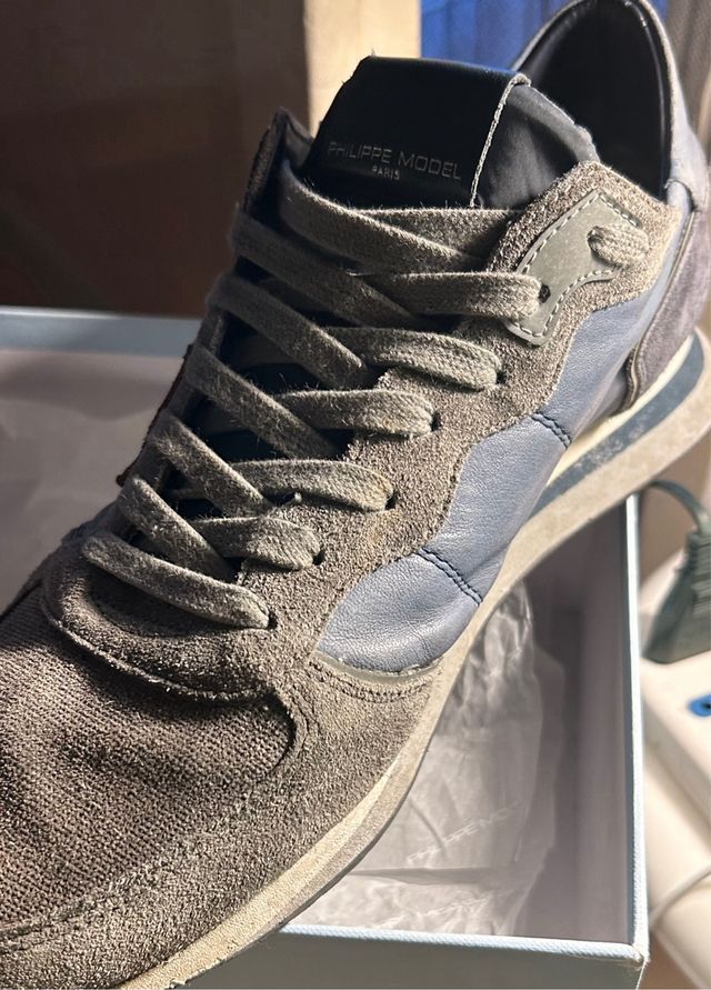 Philippe Model uomo tropez tg. 40 Blu/Grigio pelle