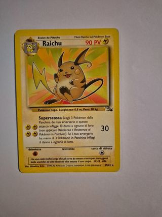 Carta Pokemon Raichu Fossil No Holo