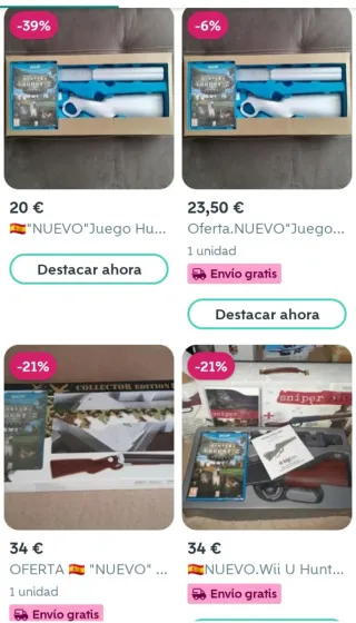 🇪🇦PRECINTADO.Wii-U:Remington Great+escopeta NUEV