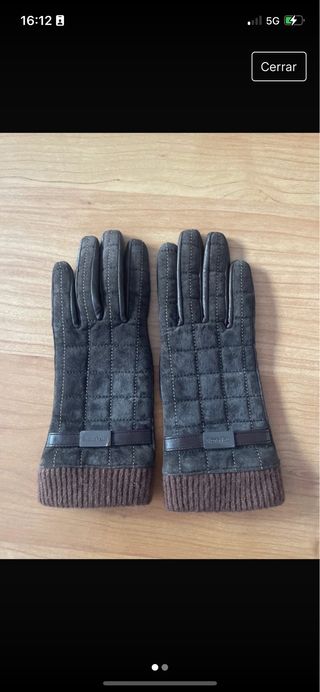 Guantes marrones de serraje